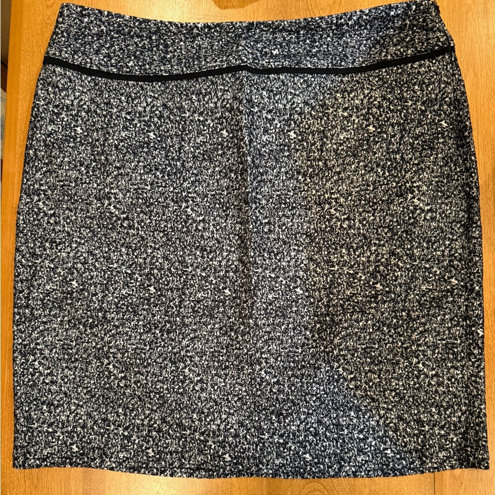 IMNYC Black White Womens L Mini Work Skirt